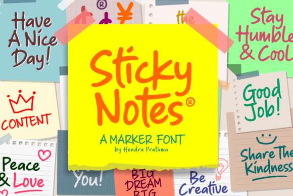 Sticky Notes: A Friendly Script Font for Editors